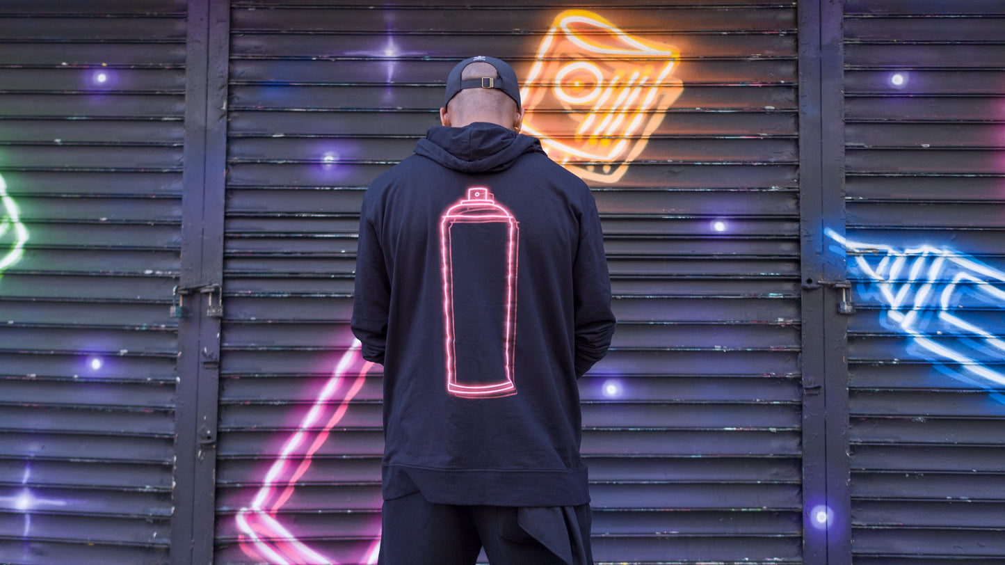 NEON RED SPRAY CAN HOODIE